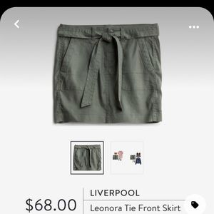 Liverpool 12/31 tie front skirt in navy NWT